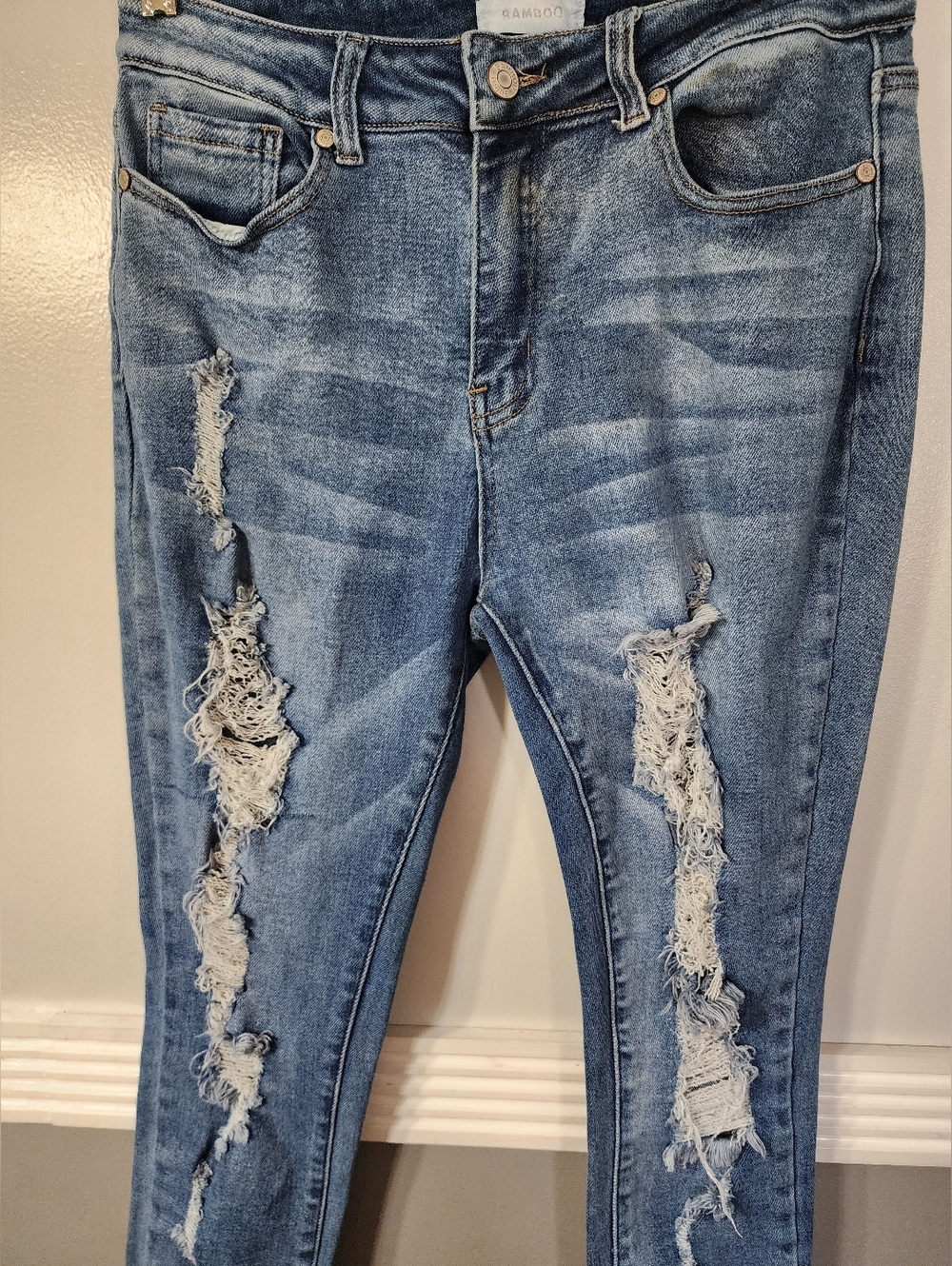Distressed Women's Blue Jeans